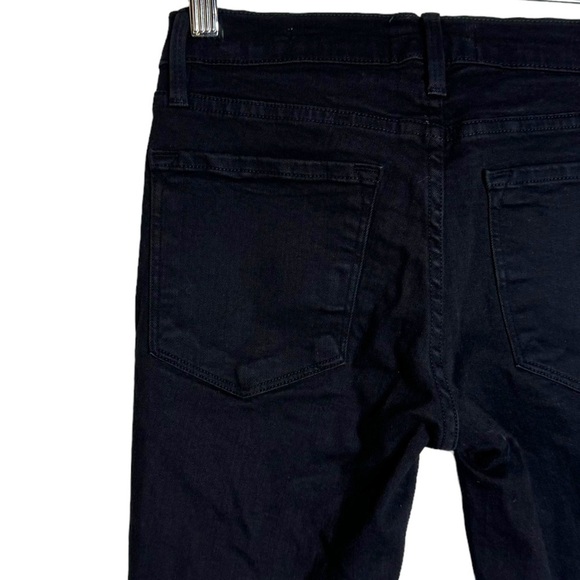 Frame Denim Black Film Noir Le Skinny De Jeanne Distressed Skinny Leg Jeans 26 - Picture 11 of 16